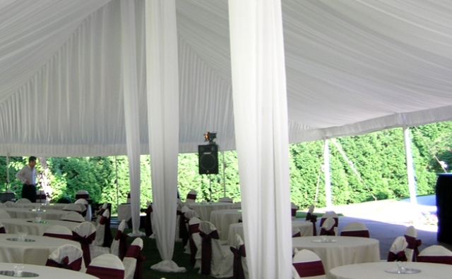 central king pole drape