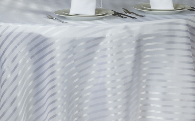 white and white stripes linen